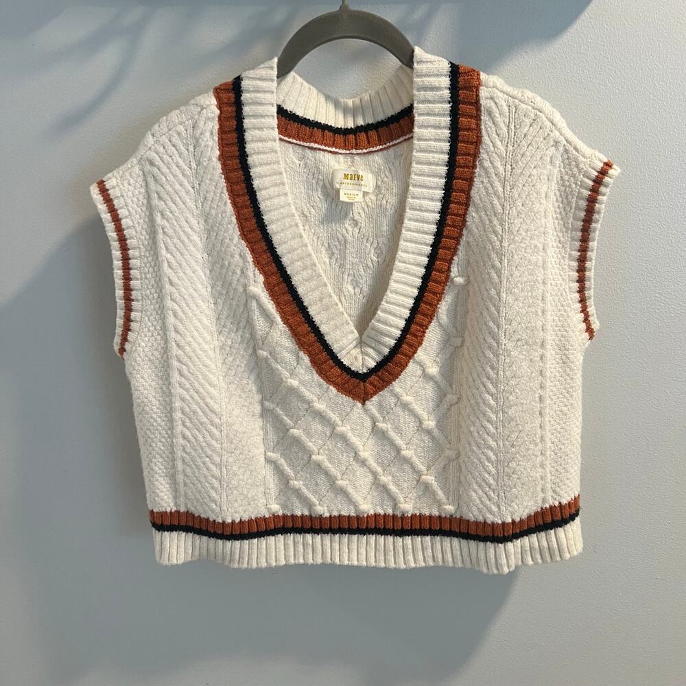 Maeve by Anthropologie Willa Cableknit Sweater Vest Size M